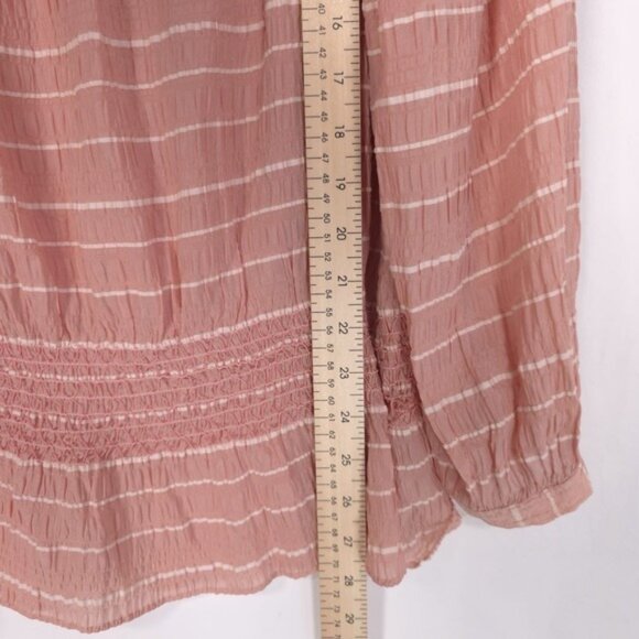 TORY BURCH Women's Top Size 6 SILK Blend Pink Chiffon LS Off Shoulder 13121197 - Picture 6 of 15